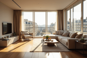 Salon lumineux d un appartement parisien moderne