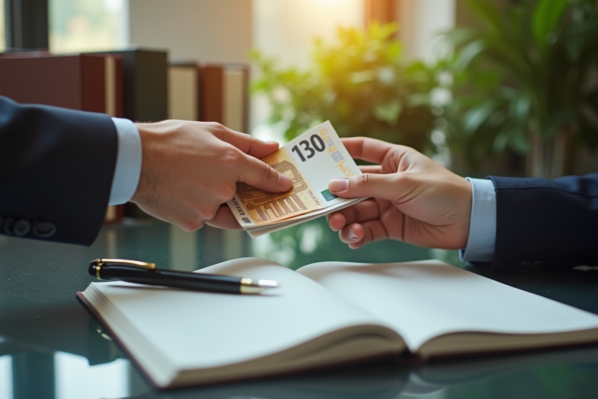 Deux mains échangeant des billets d