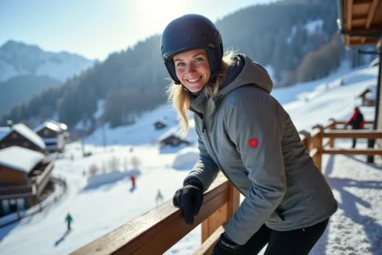 Femme souriante en ski à Les Menuires Croisette