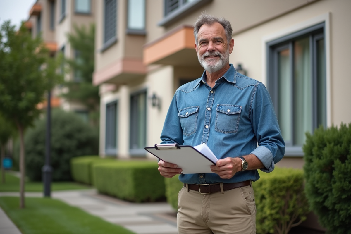 Homme d age avec formulaire taxe en plein air