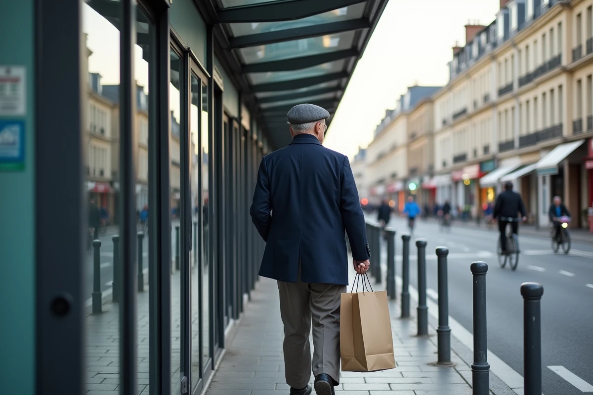 Homme âgé sortant du bus à NogentsurMarne