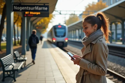 Jeune femme attendant à la station NogentsurMarne