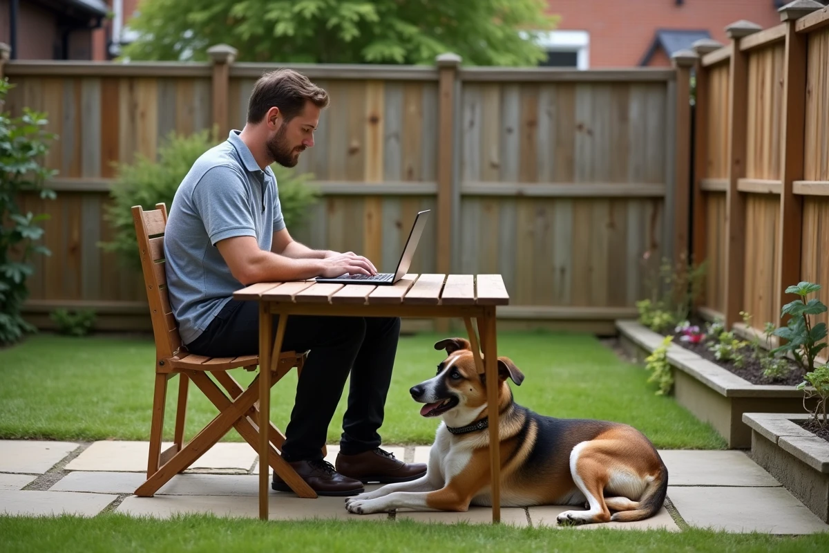 Locataire avec son chien cherchant une maison avec jardin à louer entre particuliers dans la Seine-Maritime