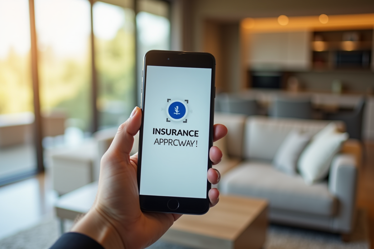 Main tenant un smartphone affichant une confirmation d
