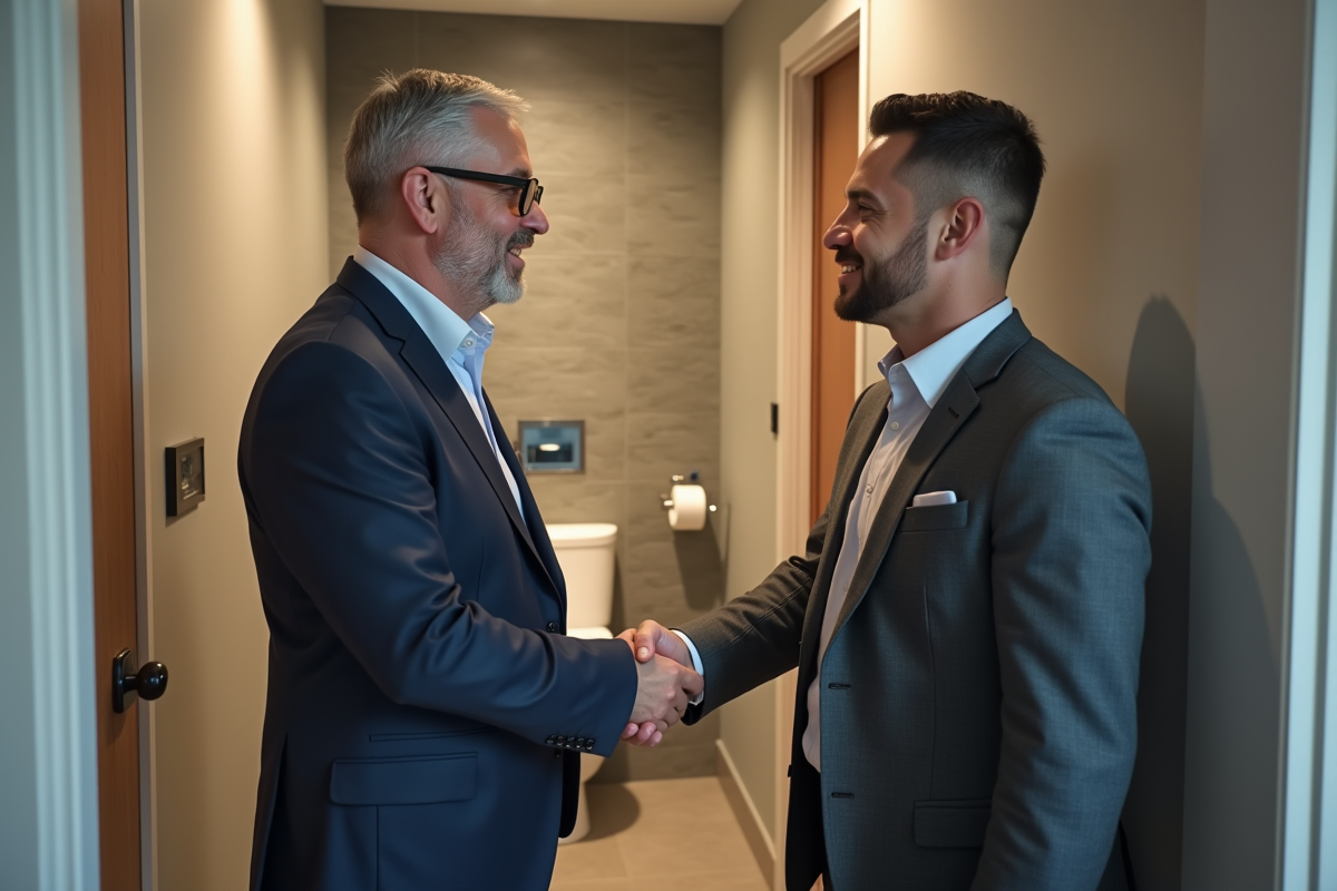 Gestionnaire immobilier serrant la main d